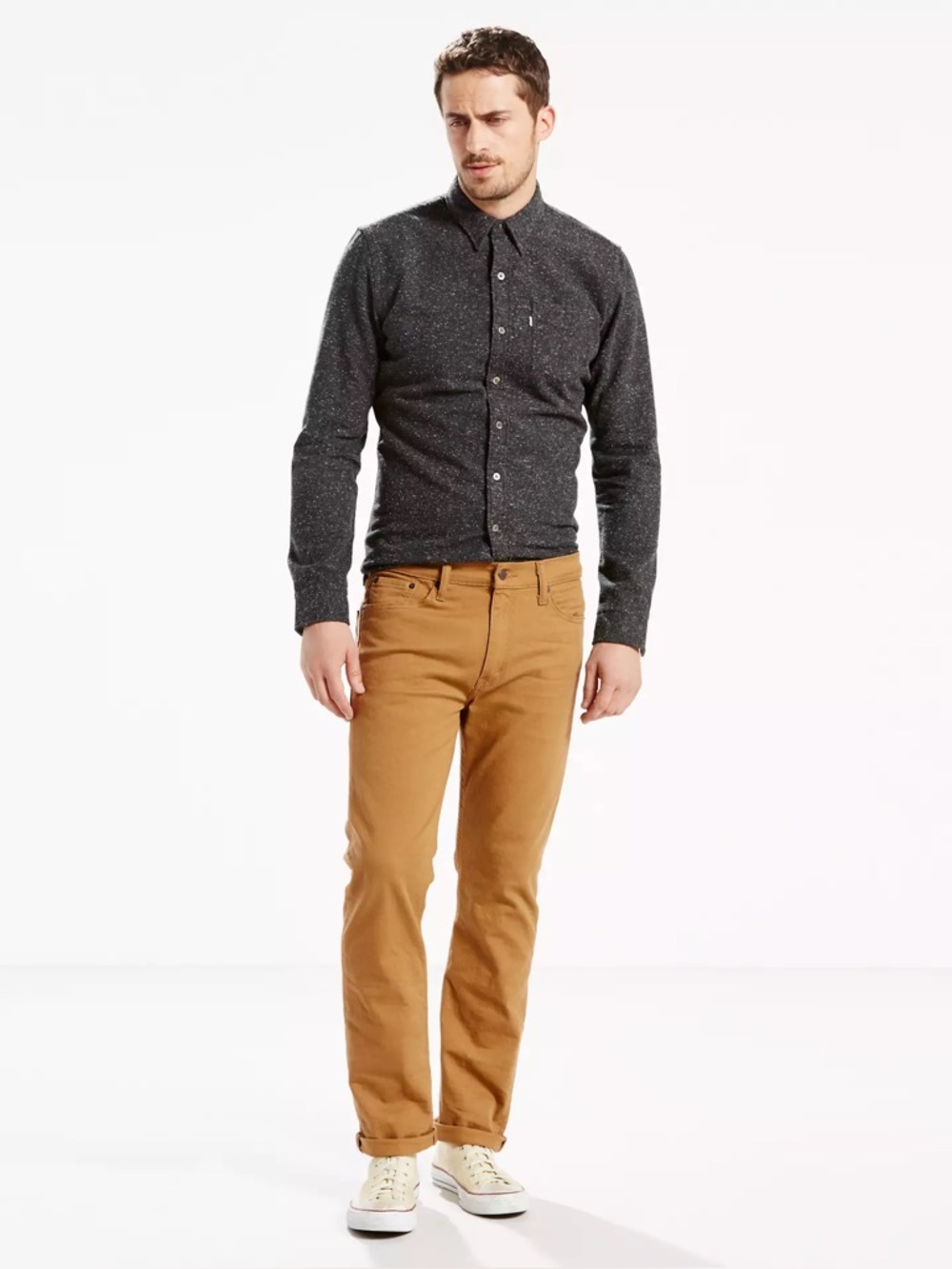 Levi’s Men’s 513 Slim Straight Jeans in Caraway Brown Size 38 x 30